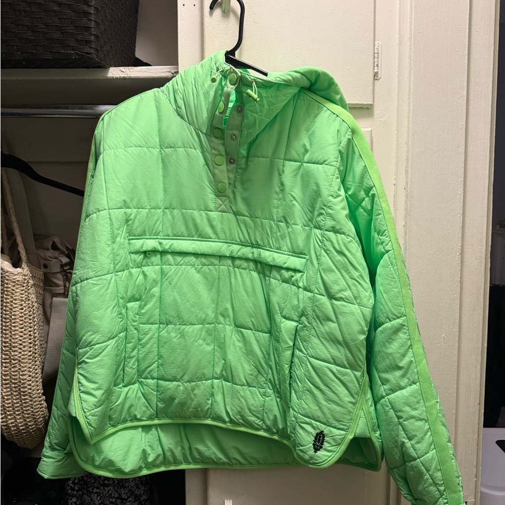 FP Movement by Free People Neon Green Quilted Puffer Pullover Jacket